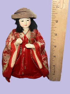 Vintage Traditional Japanese Hinamatsuri Girls Day Celebration 6 1/2” Kimono - Picture 1 of 7