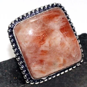 Sunstone 925 Silver Plated Gemstone Handmade Ring US 6 Superb Gift JW - Picture 1 of 3