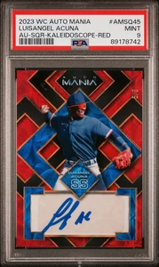 2023 Wild Card Auto Mania Autographs Luisangel Acuna #AMSQ45 SQR Red 5/6 PSA 9 - Picture 1 of 2