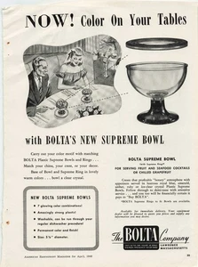 Pubblicità Stampa Vintage 1953 Bolta Company Lawrence Massachusetts Supreme Bowl Coppia - Foto 1 di 1