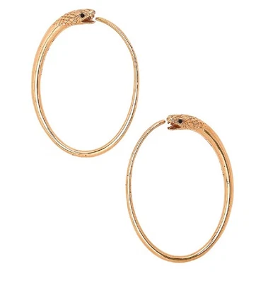 Pendientes de aro serpiente Céline Phoebe Philo • Chapados en oro • Firmados • Raros • 2,3 pulgadas Foto 1 de 4