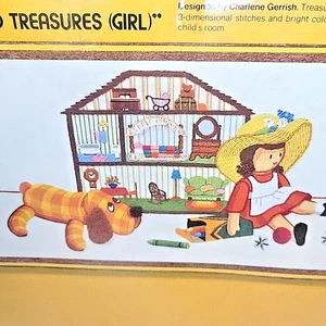 Kit de bordado vintage para niñas "Tesoros de la infancia" 100 % algodón/lana punto de hilo - Imagen 1 de 12