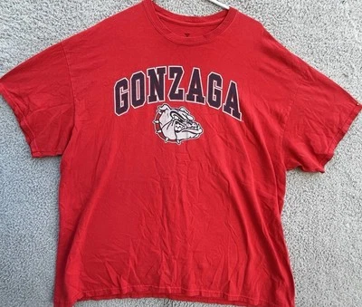 Gonzaga Bulldogs Basketball NCAA Football Logo Short Sleeve Shirt Size 2XL - Image 1 of 4