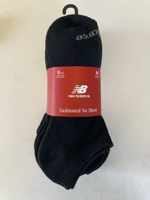 New Balance 6 Pack Cushioned No Show Socks Womens Medium 6-10 Black Arch Support - Изображение 1 из 4