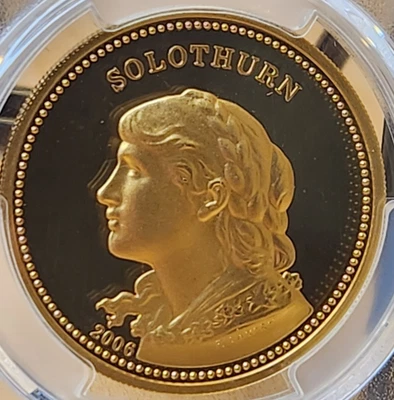 Moneda de oro Suiza Swiss Shooting Fest 500F 2006 Hab-75a PCGS PR69DC Foto 1 de 4