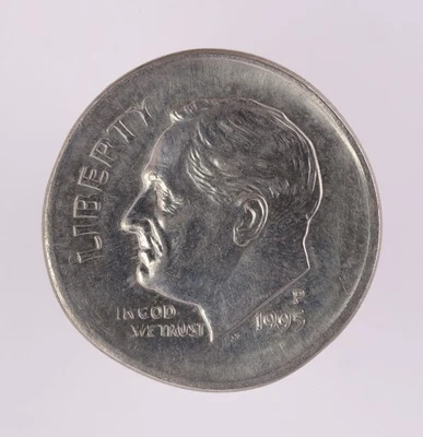 1995 Roosevelt Dime Forced Broadstrike (ER8) - Image 1 of 2