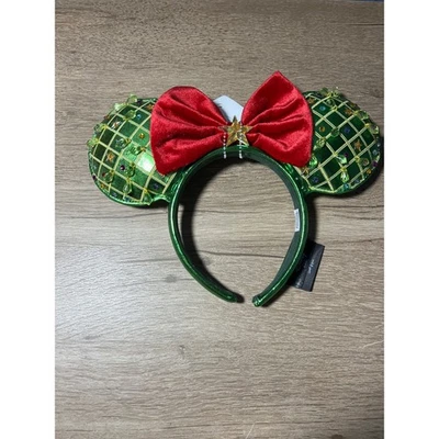 Diadema oreja adorno navideño de los parques de Disney arco rojo estrella dorada nueva Foto 1 de 4