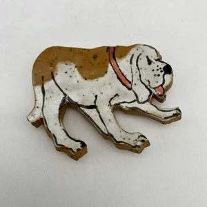 Hand Painted Art Pottery Hound Dog Refrigerator Magnet Hunting Pup READ - Picture 1 of 5