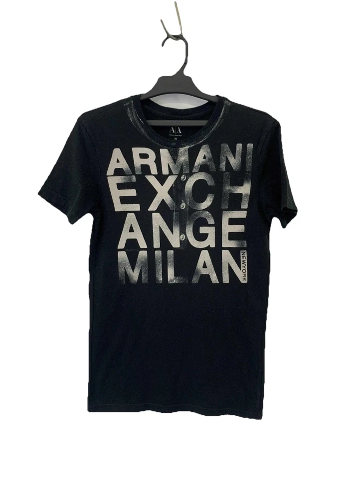 Armani Exchange AX Graphic Logo T-Shirt XS Black Made in Philippines #19 - Image 1 of 4