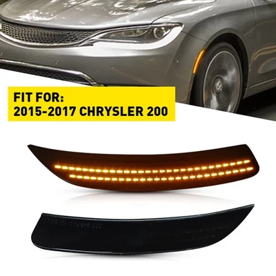 Желтый боковой габаритный фонарь подходит для Chrysler 200 2015-2017 годов выпуска комплект из 2 передних левосторонних и правосторонних боковых C - Изображение 1 из 4
