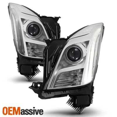 Fit 2013-2017 Cadillac XTS [HID Model] Chrome Headlights w/o-AFS Pair Left+Right - Изображение 1 из 4