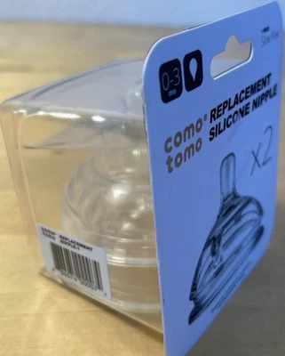 Pezones de repuesto de silicona de flujo lento Como Tomo 1 agujero 0-3 meses 2 piezas Foto 1 de 4