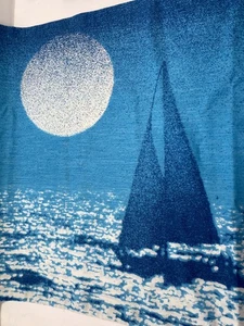 2 Moolight Ocean Sailing Moon Sailboat King Pillowcases Pillow Cases Vintage 376 - Picture 1 of 6