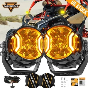 AUXBEAM 3" Amber LED Driving Spot Light DRL Fog Work Pods For Polaris Can am ATV - Picture 1 of 12