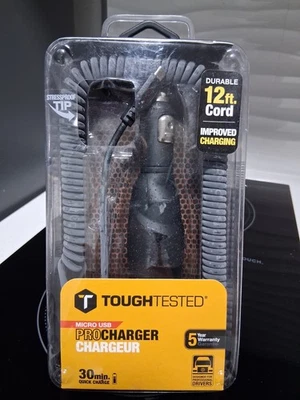 ToughTested Pro Car Charger Lightnin PCTT-IP5 Quick Charge 12ft Cable - Image 1 of 4