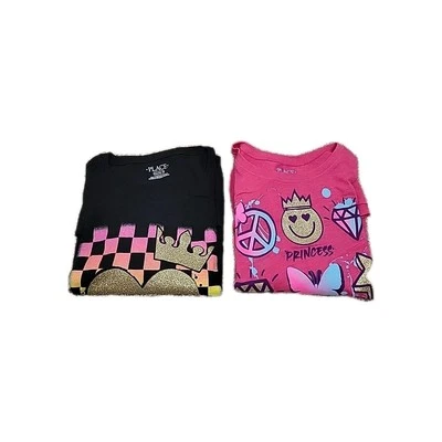 Lot Of 2 The Children's Place Girl's Black/Pink Size 16 XXL Long Sleeve T Shirt  - Image 1 of 4