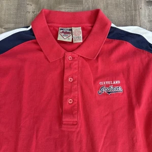 Vintage Cleveland Indians Short Sleeve Polo Men Large Colorblock Golf Y2K 90s - Picture 1 of 10