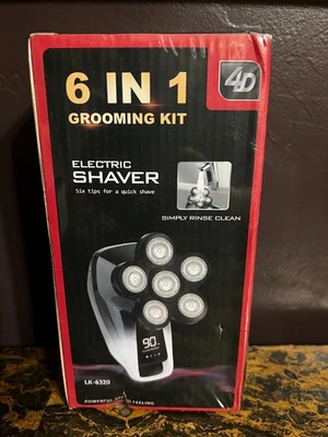 New 4D 360 6 in 1 Electric Shaver & Grooming Kit LK-6320 6 heads Powerfull speed - Image 1 of 4