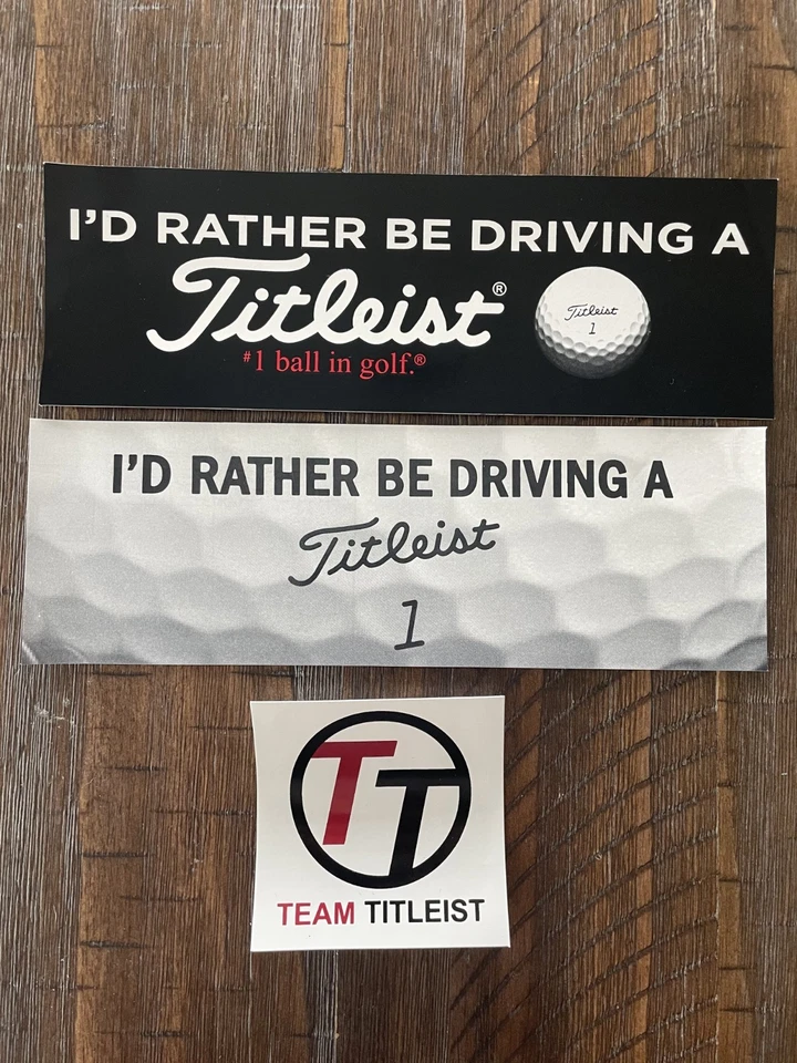 Pegatina de parachoques de golf de 3 piezas de vinilo I'd Ratherel Be Driving A Titleist Team Titleist  Foto 1 de 1