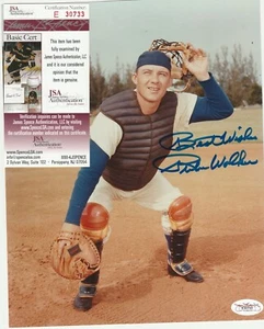 RUBE WALKER SIGNED 8X10 PHOTO BROOKLYN DODGER 1951-57 CATCHER JSA BEST WISHES - Picture 1 of 4