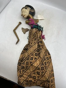 Vintage Indonesian Wajang Marionette Wooden Puppet Hand Carved Doll Figure - Picture 1 of 9