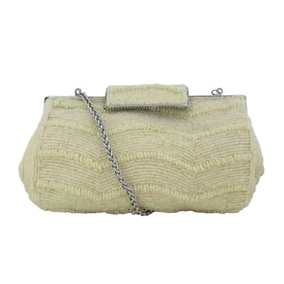 Bandolera/bolso de mano Adrianna Papell Nanette champán con cuentas Foto 1 de 4