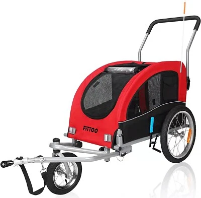 FITTOO Dog Cat Bike Trailer Pram Foldable  Pet Bicycle Trailer Medium 2-in-1 - image 1 of 4
