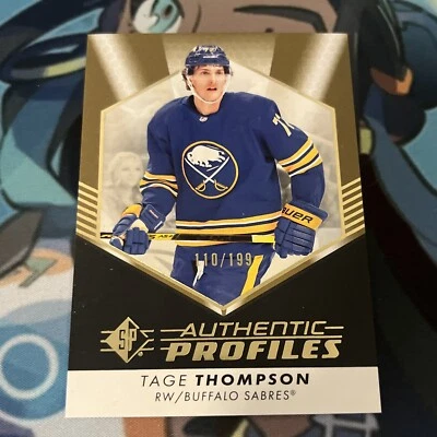 Tage Thompson 2022-23 SP Retail Authentic Profiles Gold #19 Sabres 110/199 - Image 1 of 3
