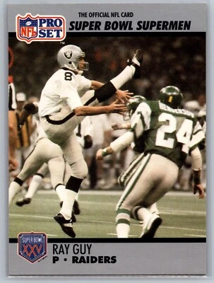 1990 NFL Pro Set Super Bowl XXV Silver Anniversary #116 Ray Guy NFL Card - Image 1 of 2