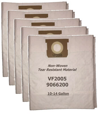 VF2005 Shop Vac Filter Bags 10-14 Gallon Fits 90672 9067200 9067208 9067211 5-PK - Image 1 of 4