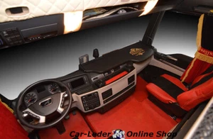 Mesa de almacenamiento para camión Prestige Line cuero sintético negra adecuada para MAN TGX XXL - Imagen 1 de 6