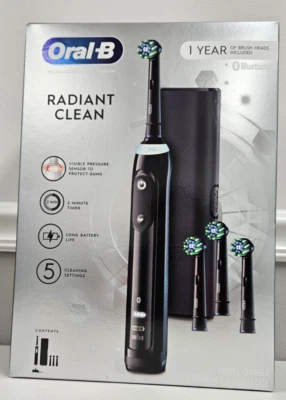 Oral B Oral-B Radiant Clean аккумуляторная зубная щетка 2024 ручка зарядное устройство чехол + 4 - Изображение 1 из 4