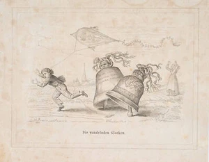 Le campane che camminano, Goethe, 1890 circa, lith. Biedermeier Sconosciuto (XIX secolo) - Foto 1 di 4