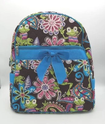 Mochila Bolso Libro N.Gil Acolchada Rana y Patrón Floral  Foto 1 de 4