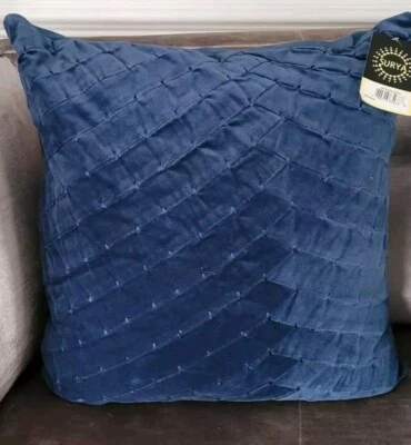 Surya Navy Blue Velvet Accent Pillows New with Tags - Image 1 of 4