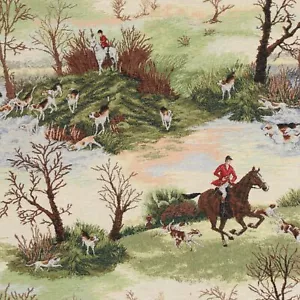 Escena de caza tapiz tela algodón cortina tapicería persiana - Imagen 1 de 7