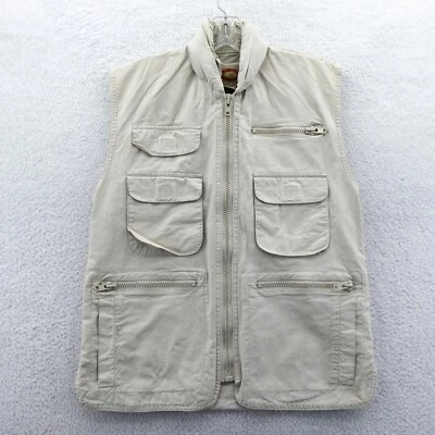 Chaleco Safari De Colección Para Hombres XS Banana Republic Cremallera Completa Beige Sin Mangas Chaqueta Top Foto 1 de 4