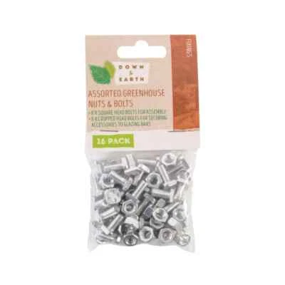 DOWN TO EARTH Bodenständige verschiedene Metallmuttern & Schrauben 16 Stück