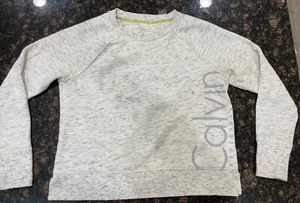 Sudadera corta para mujer Calvin Klein blanca/gris talla M rendimiento - Imagen 1 de 6