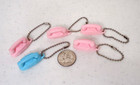 Vintage Miniature/Dollhouse Princess Phone Advertising Key Chains 4 Pink-1 Blue