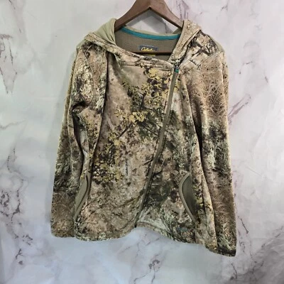 Cabelas Hoodie Womens Medium Camo Zone Western Zip Sweatshirt Jacket Grassland   - Image 1 of 4
