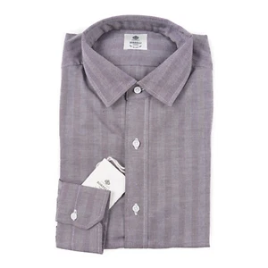 Luigi Borrelli Napoli Soft Herringbone Twill Cotton Dress Shirt 15.5 NWT - Picture 1 of 6