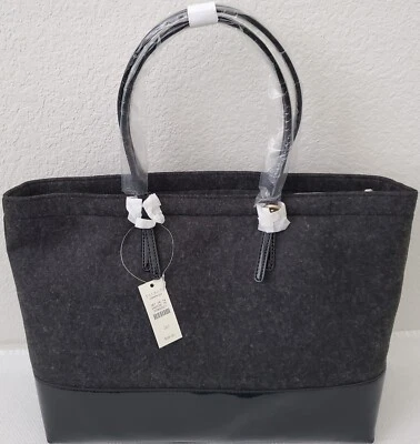 NOVA Bolsa de Ombro/Tote Talbots-Multura de Lã Cinza Feminina com Etiqueta 14"x 11" (Ret. US$ 99) - Imagem 1 de 4