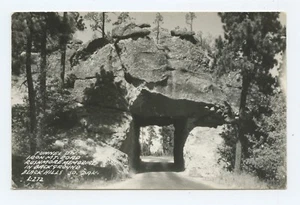 Túnel de hierro Mt Road Rushmore Memorial Black Hills Dakota del Sur RPPC - Imagen 1 de 2
