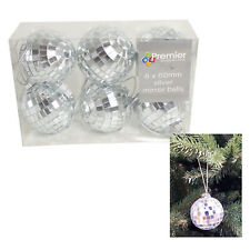 Christmas Mirror Ball Baubles Tree Decoration - 6 Pack 60mm