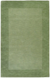 Carpet Green 3 x 5 Wool Border Contemporary Area Rug - Approx 3' 3" x 5' 3" - Picture 1 of 2