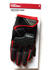 Hyper Tough Shock Impact Mechanic Work Gloves, Color Red/Blk, Size Medium New
