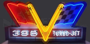 Chevrolet 396 Turbo Jet Neon Sign - Camaro SS Chevelle Nova Corvette - GM Chevy - Picture 1 of 2