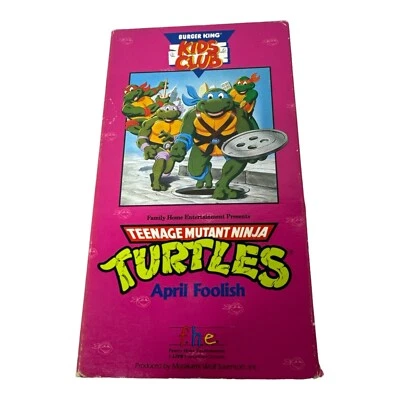 April Foolish. TMNT VHS Burger King Kids Club 1990 Vintage Video Tape Cartoon - Image 1 of 4