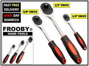 JUEGO DE 3 PIEZAS DE TRINQUETE DE ALTA RESISTENCIA 1/2" 3/8" 1/4" LLAVE DE ACCIONAMIENTO MANGO LLAVE DE VASO  - Imagen 1 de 4